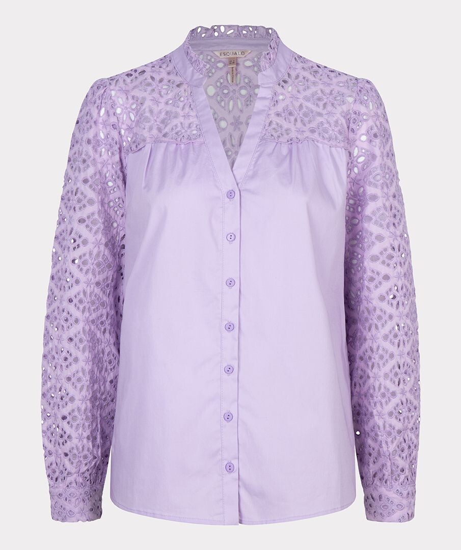 Esqualo SP24.14036 Women's Long Sleeve Eyelet Blouse