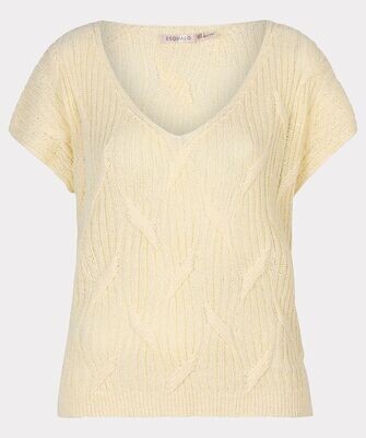 Esqualo SP24.27006 Women's Short Sleeve Cable Knit Top