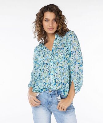Esqualo SP24.15005 Women's LS Crepe Floral Blouse/