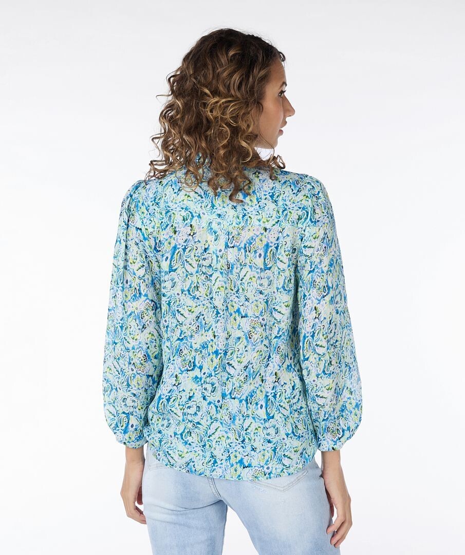 Esqualo SP24.15005 Women's Long Sleeve Crepe Floral Blouse
