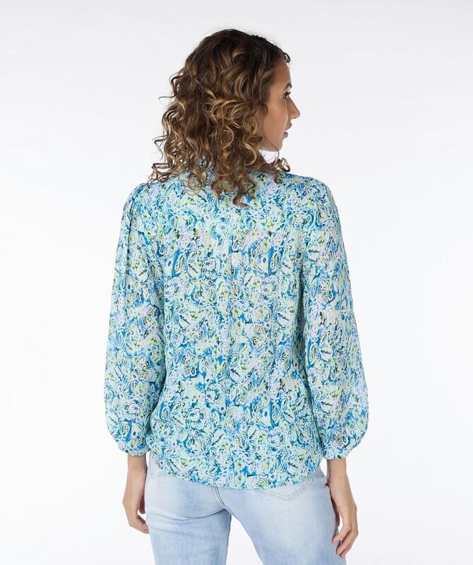 Esqualo SP24.15005 Women's LS Crepe Floral Blouse/