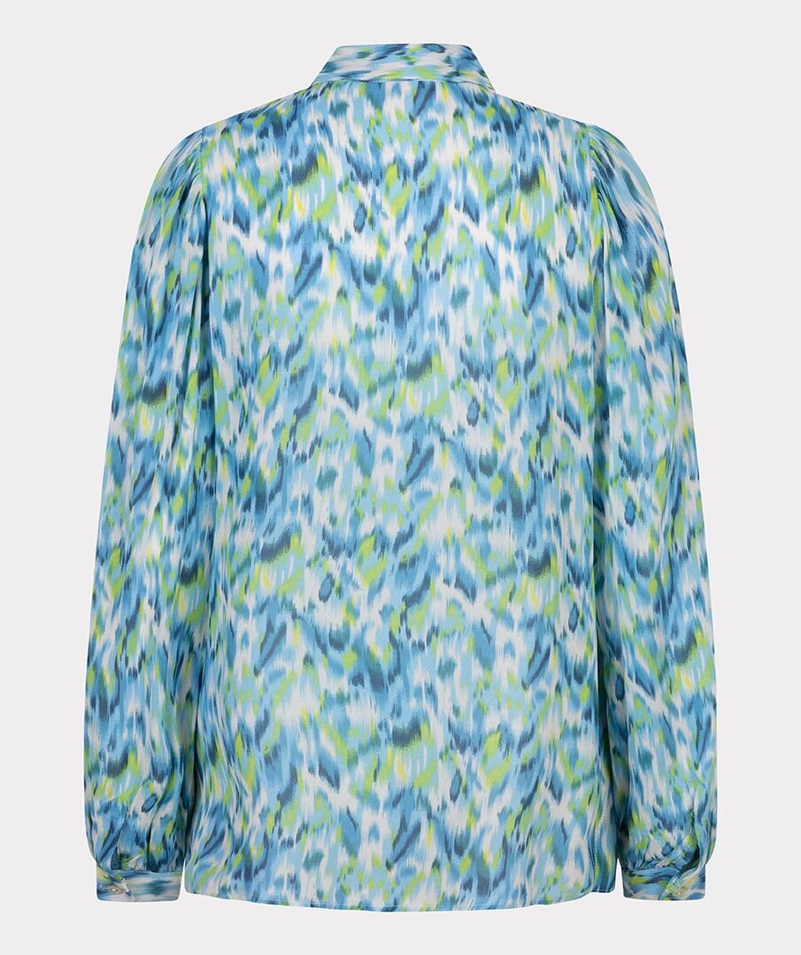 Esqualo SP24.14015 Women's Long Sleeve Crepe Abstract Blouse