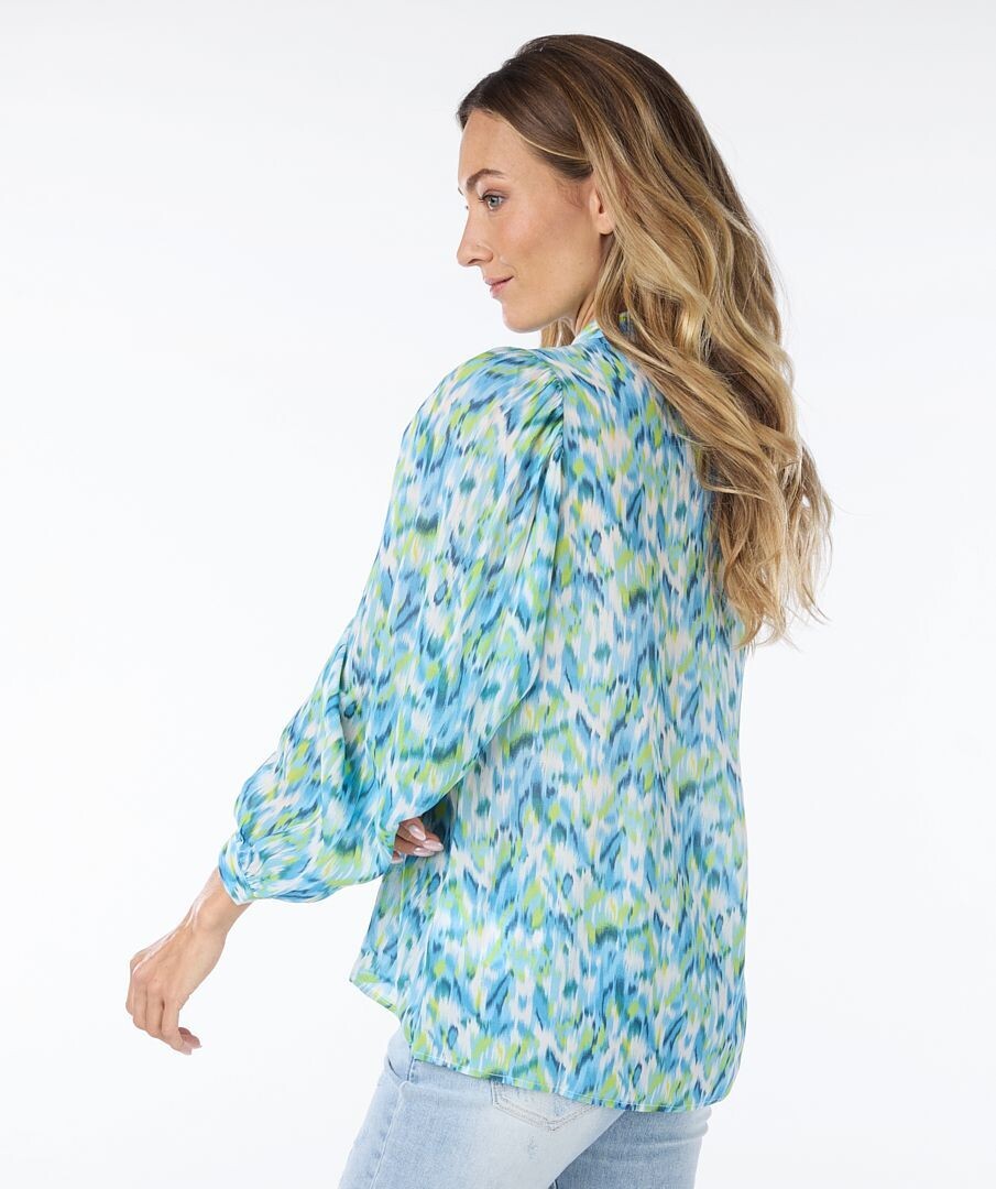 Esqualo SP24.14015 Women's Long Sleeve Crepe Abstract Blouse