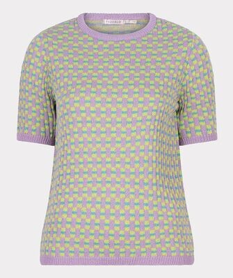 Esqualo SP24.07020 Women's Short Sleeve Knit Check Top