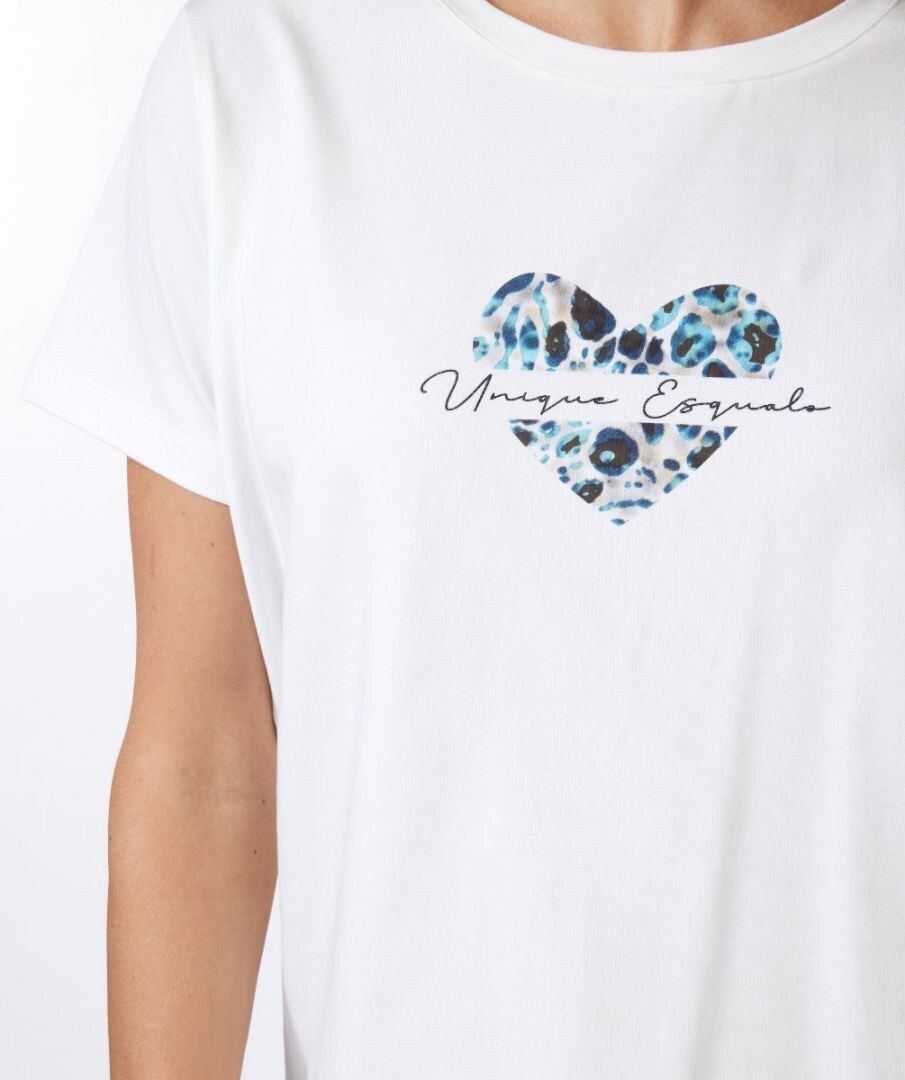 Esqualo F23.05515 Women's Short Sleeve Heart T-Shirt