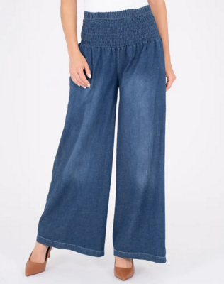 M-Made In Italy 11/11041U Women's Wide Leg Woven Pants