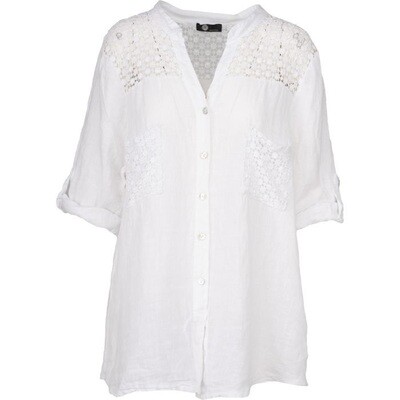 M-Made In Italy 21/1685U Women's Eyelet Button Up