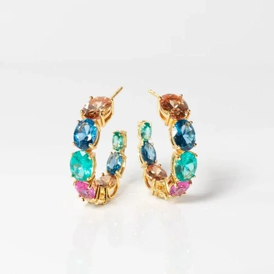 Sif Jakobs E2330-XCZ-YG 18kt Gold Plated Ellisse Creolo Grande Earrings