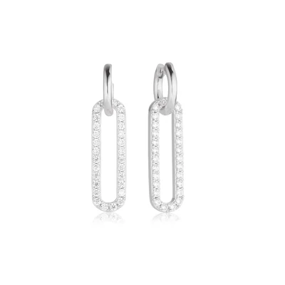Sif Jakobs E42220-CZ Sterling Silver Capizzi Lungo Earrings