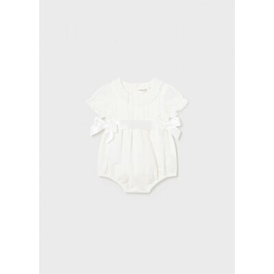 Mayoral 1630 Baby Girl's SS Dressy Lace Onesie + Belt/