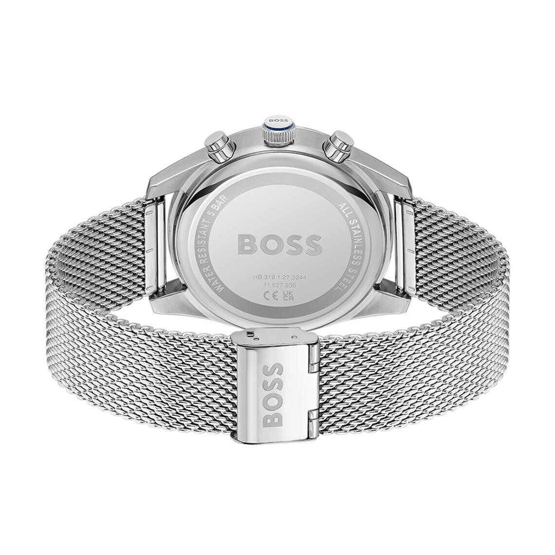 BOSS 1514149 Men's Silver Blue & Rose Gold Watch