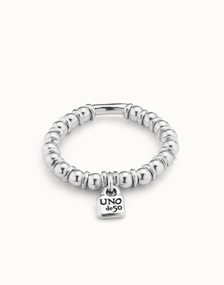 UNOde50 PUL2368MTL000 Sterling Silver Large Bead Elastic Bracelet - Bohemian/
