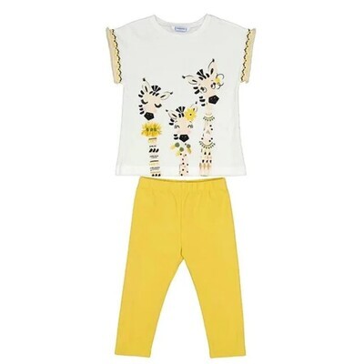 Mayoral 3710 Girl's Short Sleeve Giraffe T-Shirt & Legging Set 2PC