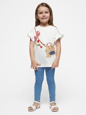 Mayoral 3706 Girl's Short Sleeve T-Shirt & Leggings Set 2PC