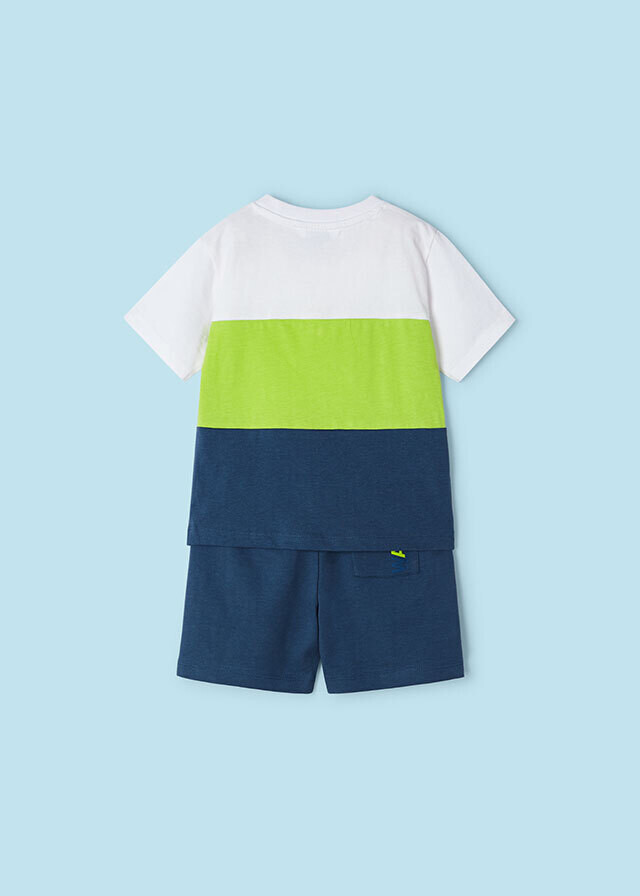 Mayoral 3609 Boy's Short Sleeve Wave T-Shirt & Shorts Set 2PC