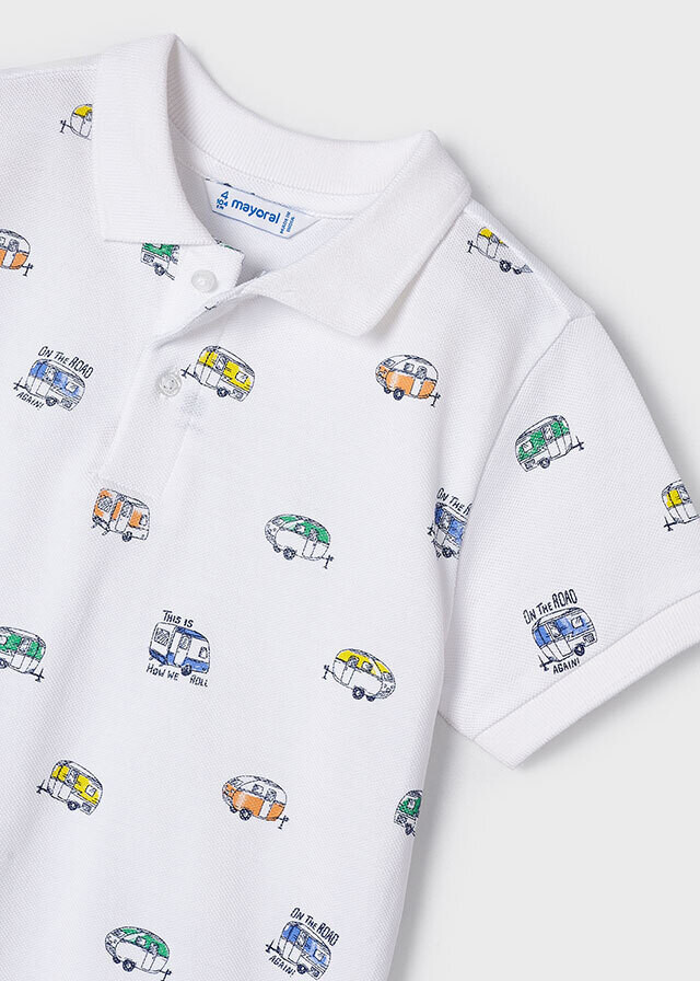 Mayoral 3107 Boy's Short Sleeve Camper Polo Shirt