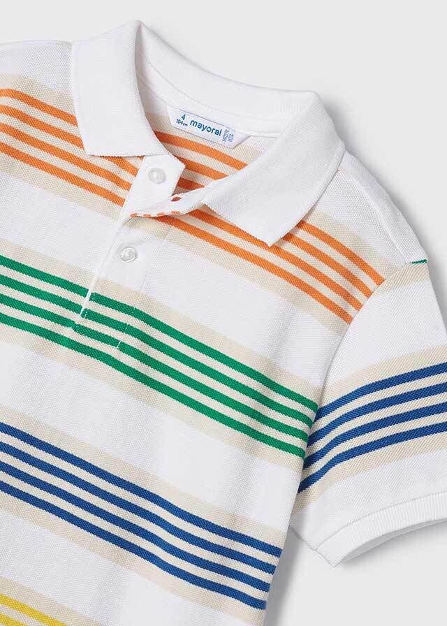 Mayoral 3108 Boy's Short Sleeve Stripe Polo Shirt
