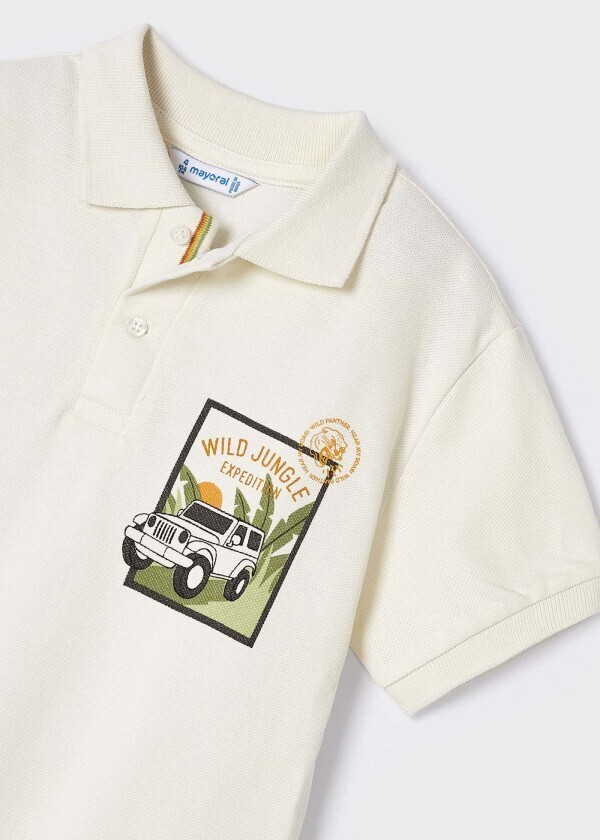 Mayoral 3106 Boy's Short Sleeve Wild Jungle Polo Shirt