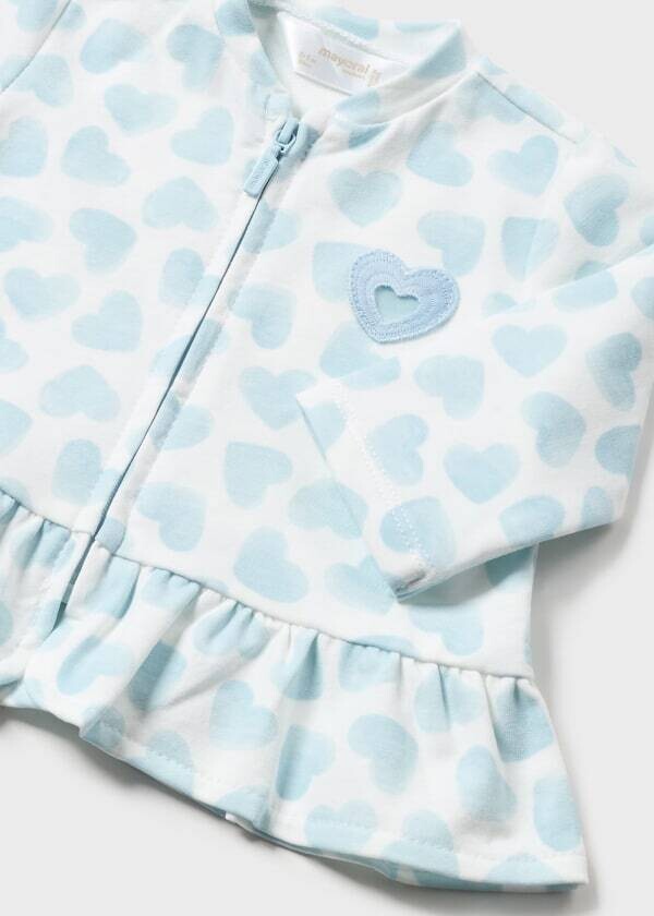 Mayoral 1813 Baby Girl's Long Sleeve Heart Sweater, Onesie & Pant Set 3PC