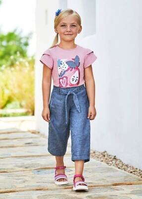 Mayoral 3532 Girl’s Linen Flared Pants