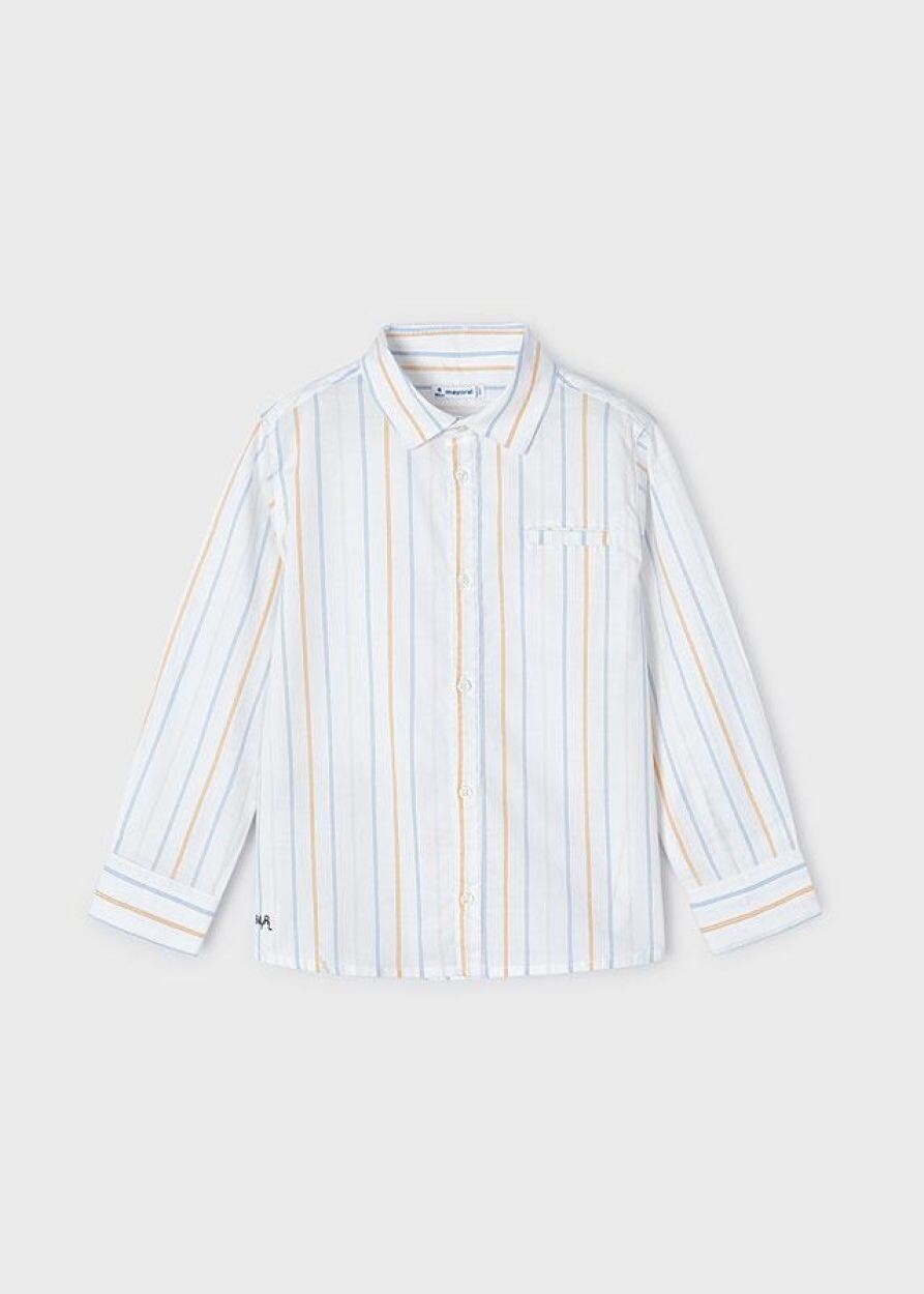 Mayoral 3123 Boy's Long Sleeve Stripe Dress Shirt