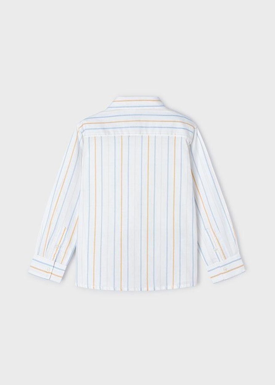 Mayoral 3123 Boy's Long Sleeve Stripe Dress Shirt