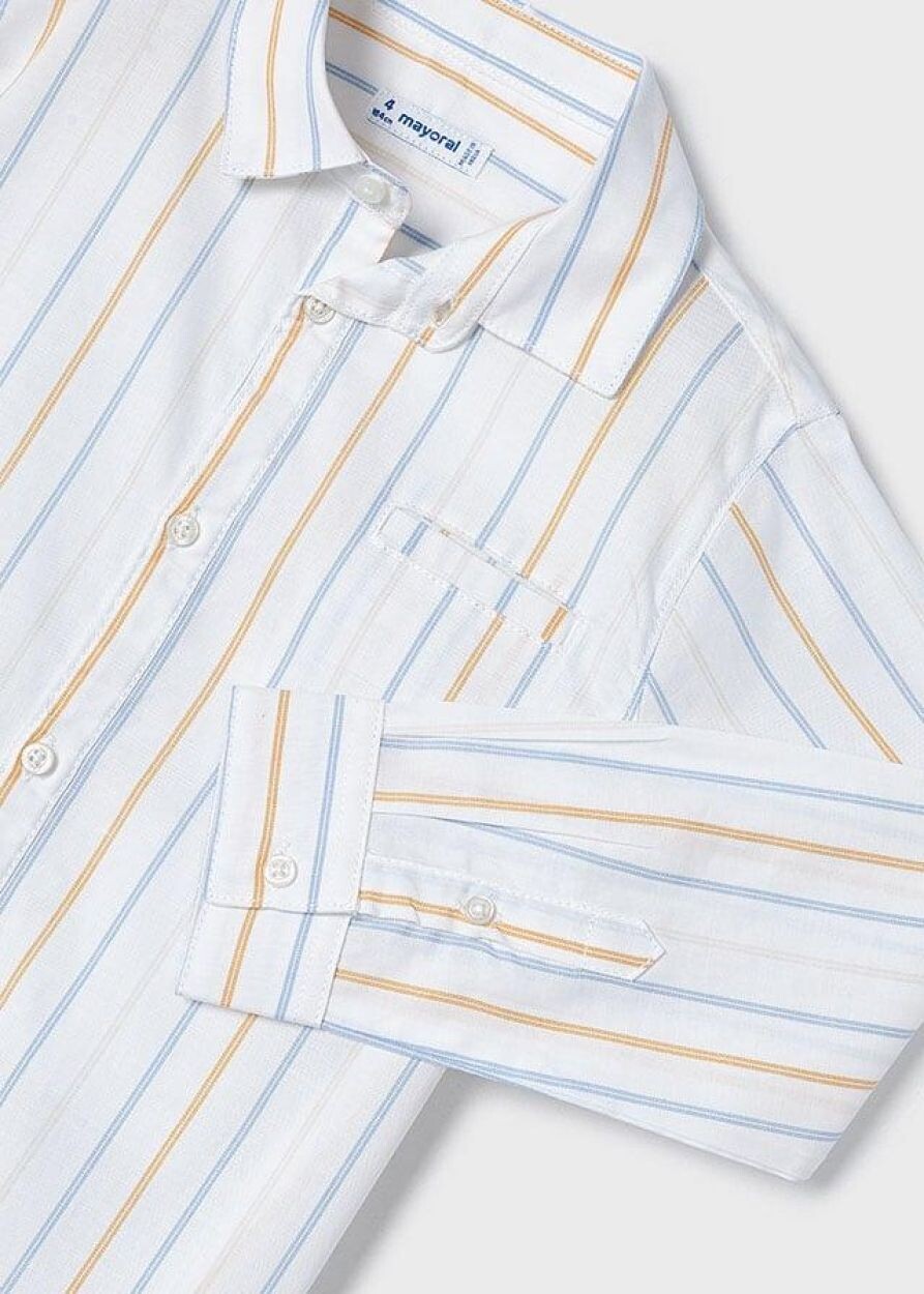 Mayoral 3123 Boy's Long Sleeve Stripe Dress Shirt