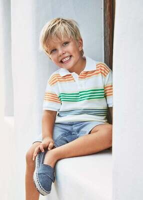 Mayoral 3108 Boy's Short Sleeve Stripe Polo Shirt