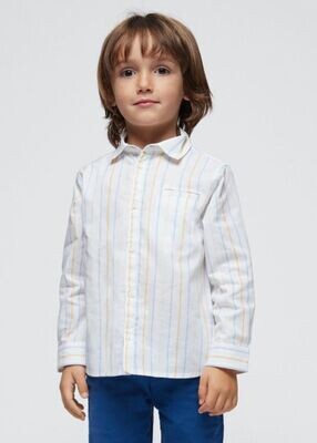 Mayoral 3123 Boy's Long Sleeve Stripe Dress Shirt