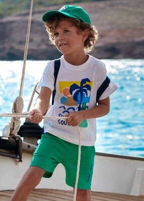 Mayoral 3602 Boy's Short Sleeve Sunny Soul T-Shirt & Shorts Set 2PC