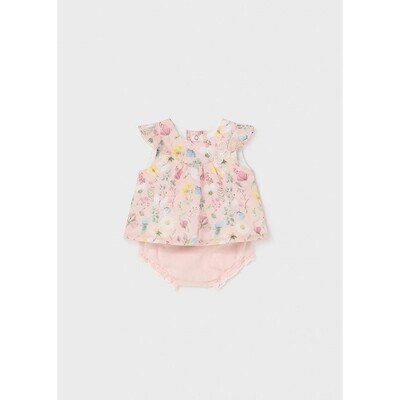 Mayoral 1201 Baby Girl's SL Flral Top & Knit Diaper Cover Set 2PC