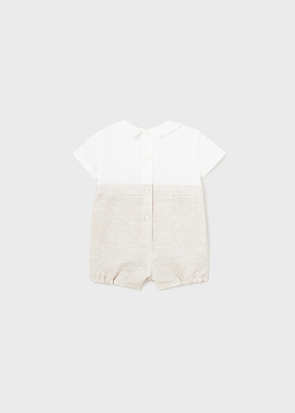 Mayoral 1635 Baby Boy's Short Sleeve Linen Ceremony Onesie – Lino