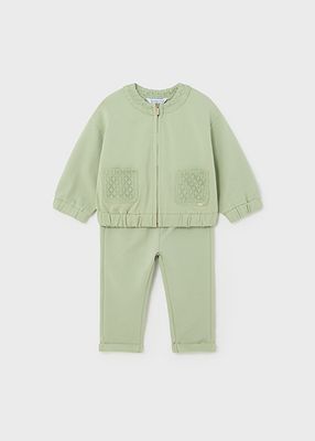 Mayoral 1842 Baby Girls Bomber & Pant /2PC SET/ ALOE GREEN
