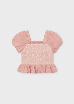 Mayoral 3175 Girl's Lace Blouse/
