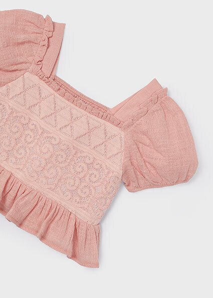 Mayoral 3175 Girl's Lace Blouse
