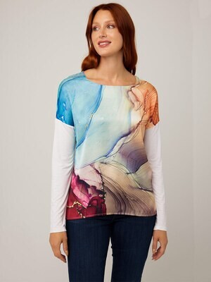Coco Y Club 2322807 Women’s Long Sleeve Abstract Top