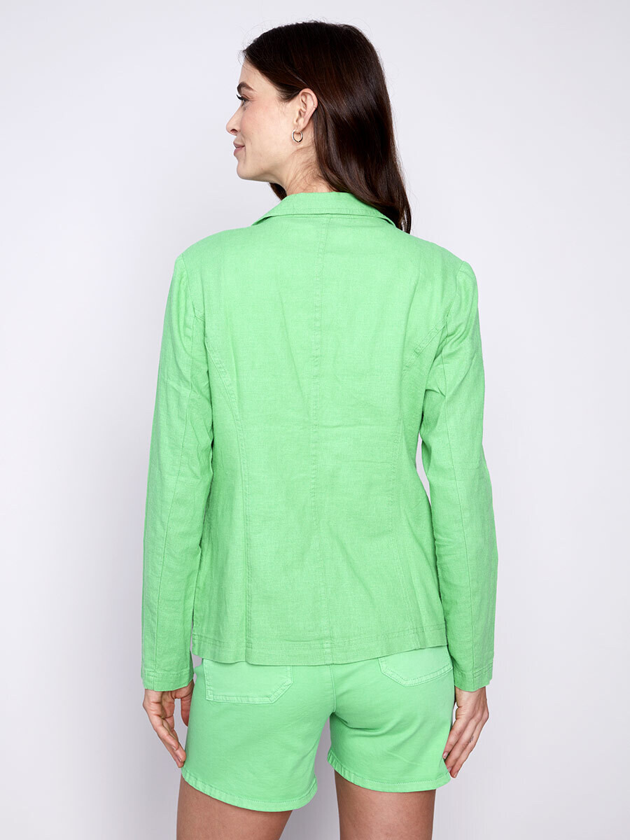 Charlie B C6301-229B Women’s Solid Linen Blazer