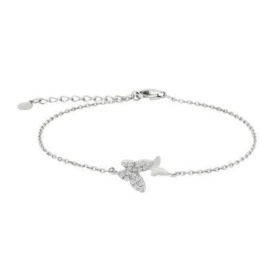 Joanli Nor NELLIE-80451240900 Sterling Silver CZ Butterfly Bracelet