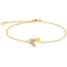 Joanli Nor 80451245900- NELLIE Gold Plated CZ Double Butterfly Bracelet