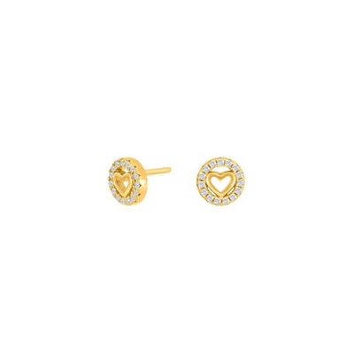 Joanli Nor NILLA-30454185900 Gold Plated CZ Heart Studs