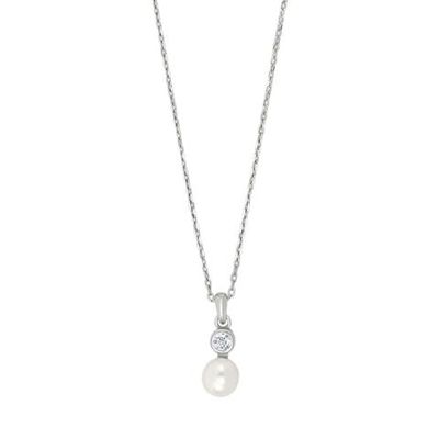 Joanli Nor NOMI-20452270900 Sterling Silver CZ Pearl Pendant Necklace