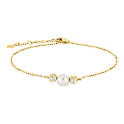 Joanli Nor NOMI-80451275900 Gold Plated CZ Pearl Bracelet