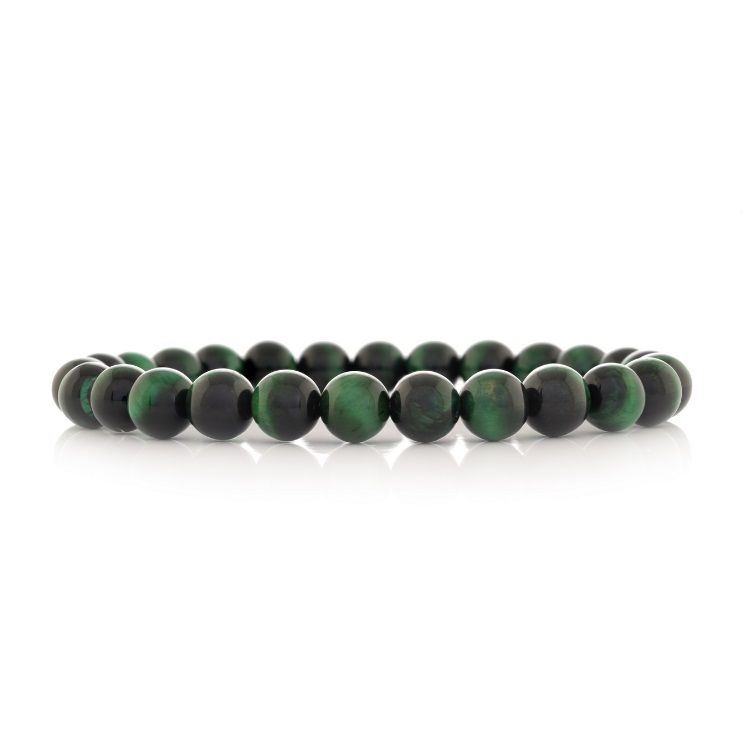 Italgem BB-200-S GreenTiger Eye 8mm Stretch 24 Bead Bracelet