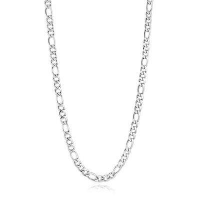 Italgem SN48 Men's S. Steel 4.5mm Figaro Link Necklace