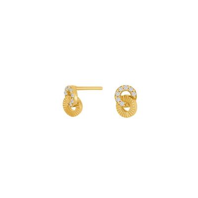 Joanli Nor 30454125900 NINA Gold-Plated White-CZ Stud Earings