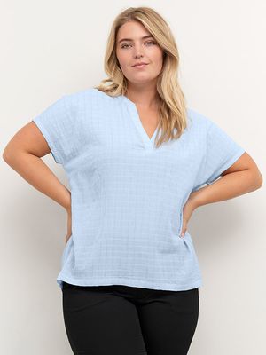 Kaffe Curve 10580319 Women’s Wing Sleeve Felia Blouse/ WINDSURFER