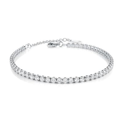 Italgem SWB139 Womens S.Steel Silver CZ Tennis Bracelet