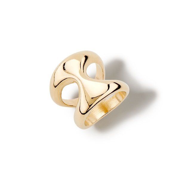 UNOde50 ANI0670ORO000 18kt Gold-Plated Hourglass Chunky Ring - The One/, Size: 15