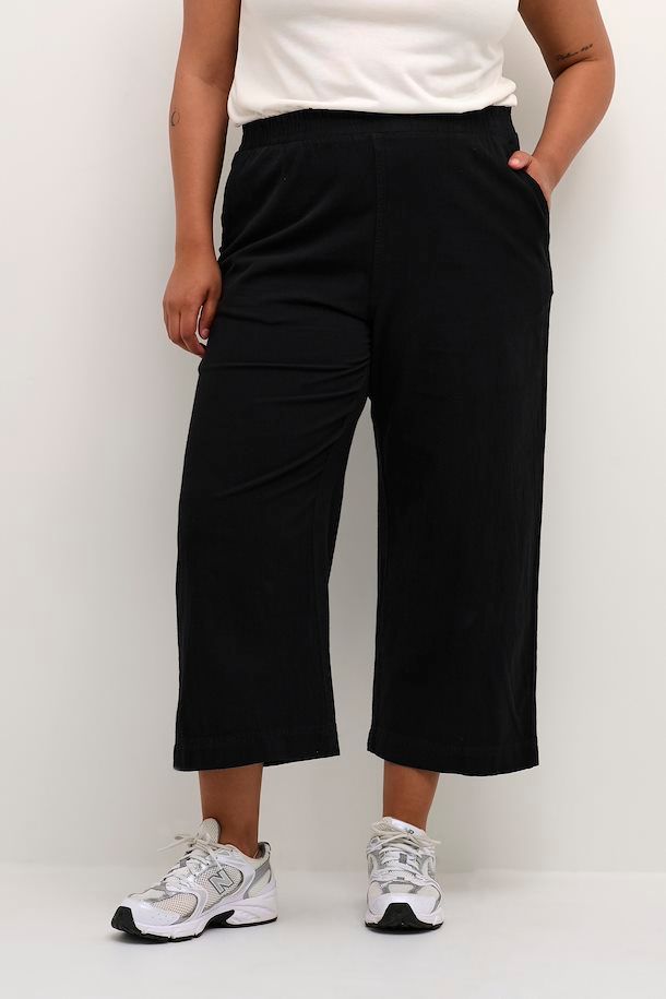 Kaffe Curve 10581488 Women's Nana Culotte Pants – Black Deep