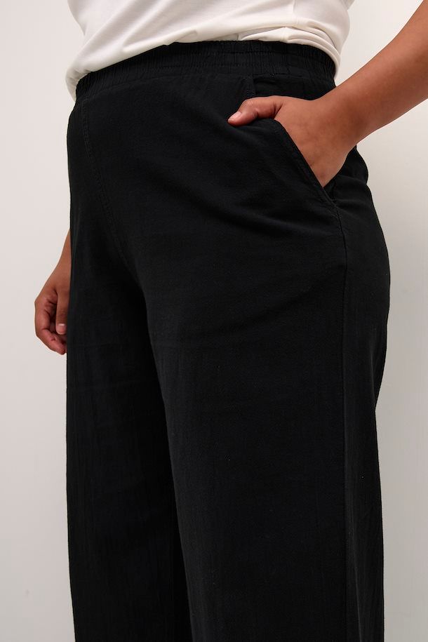 Kaffe Curve 10581488 Women's Nana Culotte Pants – Black Deep